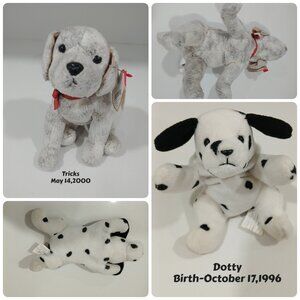 Ty Beany Babies, Tricks & Dotty ,Like New with Tags, Bundle